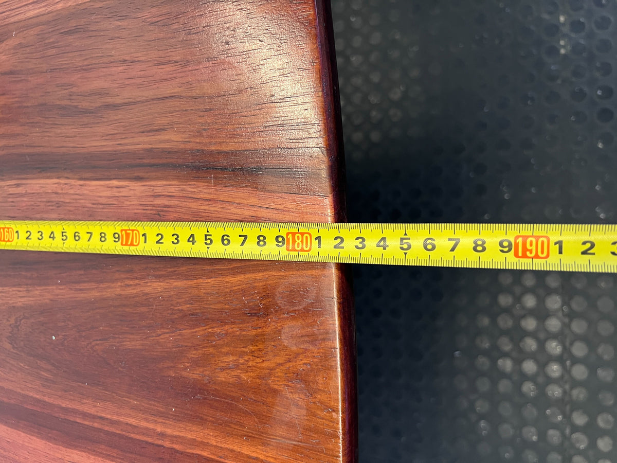 Elegant Tamboti Wooden Dining Table - Pedestal Base & Curved Ends 180 x 106cm