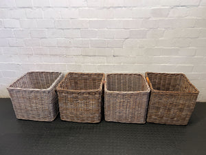 Versatile Grey Wicker Storage Basket