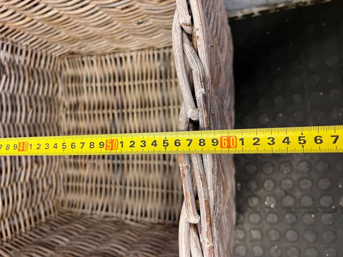 Versatile Grey Wicker Storage Basket