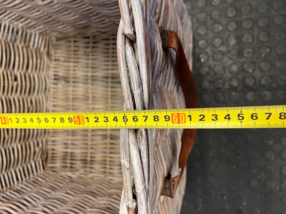 Versatile Grey Wicker Storage Basket