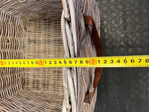 Versatile Grey Wicker Storage Basket