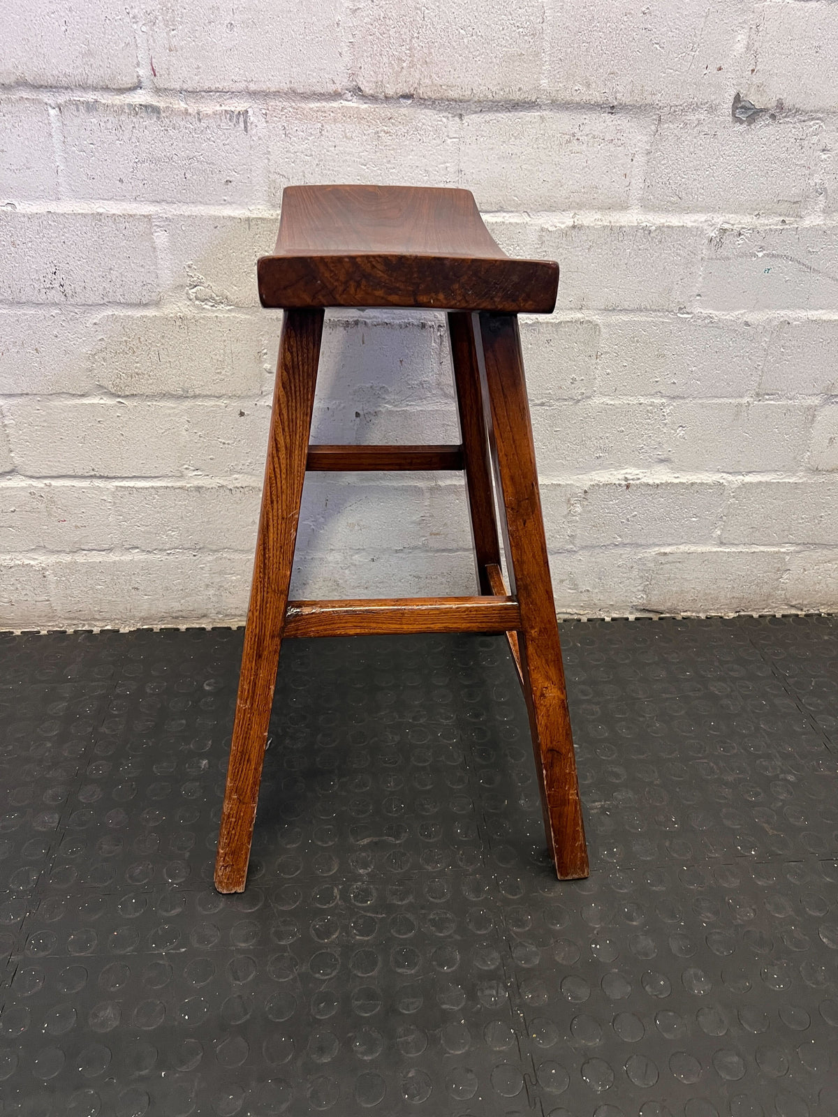 Rustic Wooden Saddle Seat Stool