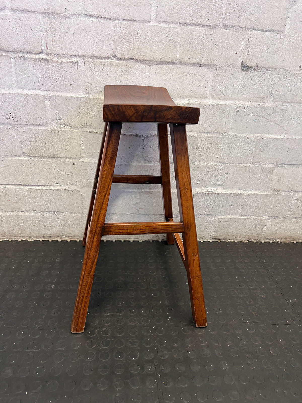 Rustic Wooden Saddle Seat Stool