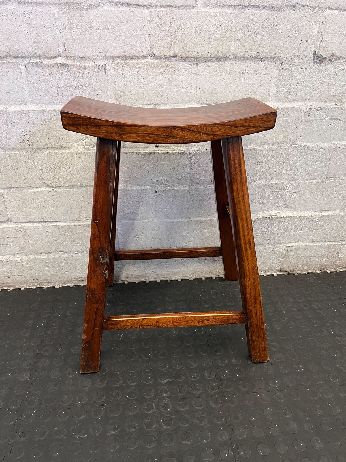 Rustic Wooden Saddle Seat Stool