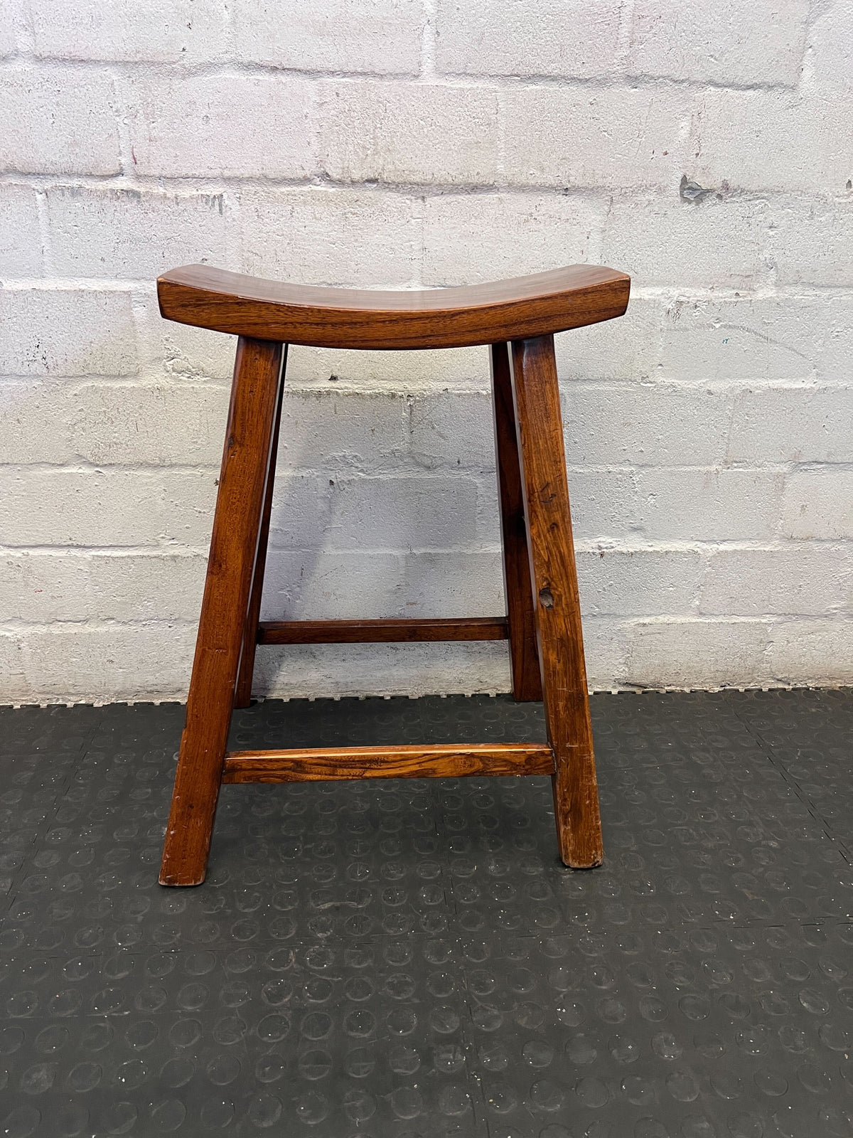 Rustic Wooden Saddle Seat Stool
