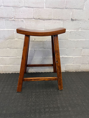 Rustic Wooden Saddle Seat Stool
