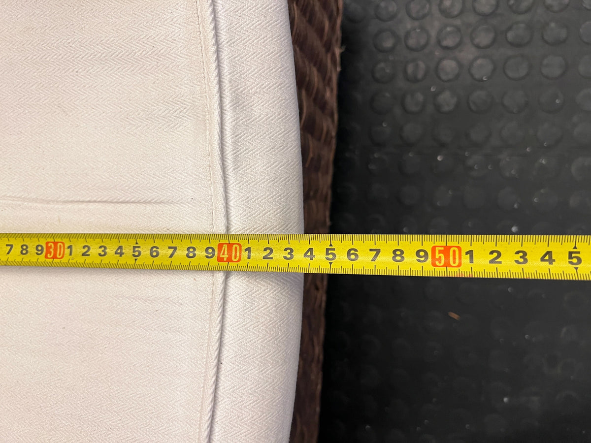 Vintage-Style Wicker Armchair with French Garden Cushion