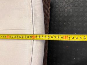 Vintage-Style Wicker Armchair with French Garden Cushion