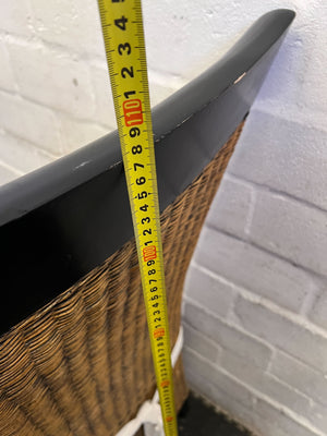 Charming Wicker Dining Chair with Cream Cushion