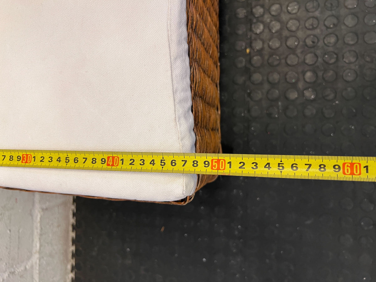 Charming Wicker Dining Chair with Cream Cushion