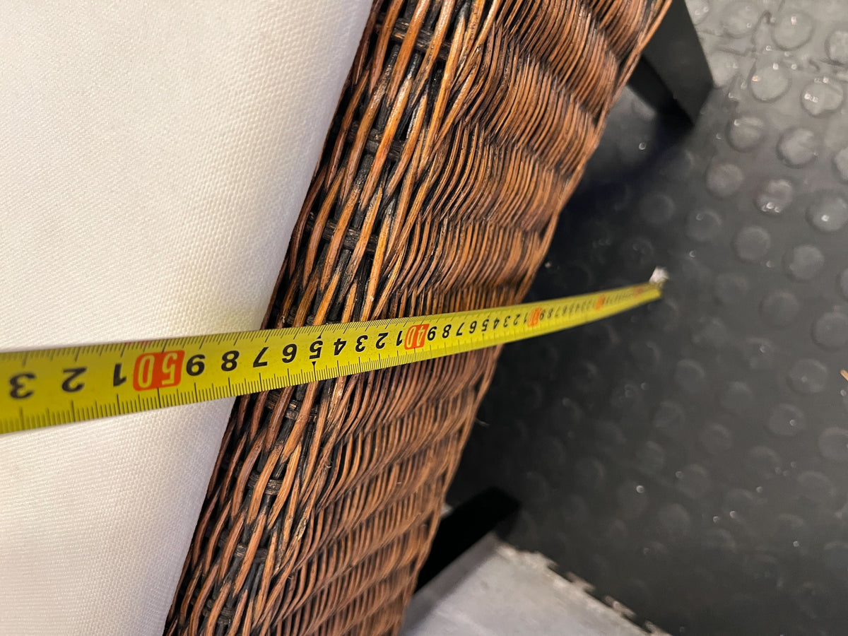 Charming Wicker Dining Chair with Cream Cushion