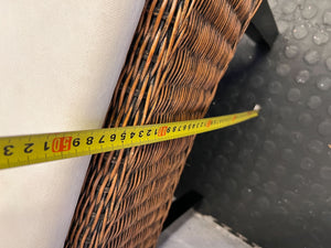 Charming Wicker Dining Chair with Cream Cushion