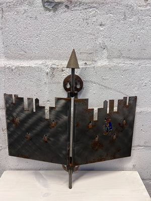 Rustic Metal Castle Decor & Key Holder