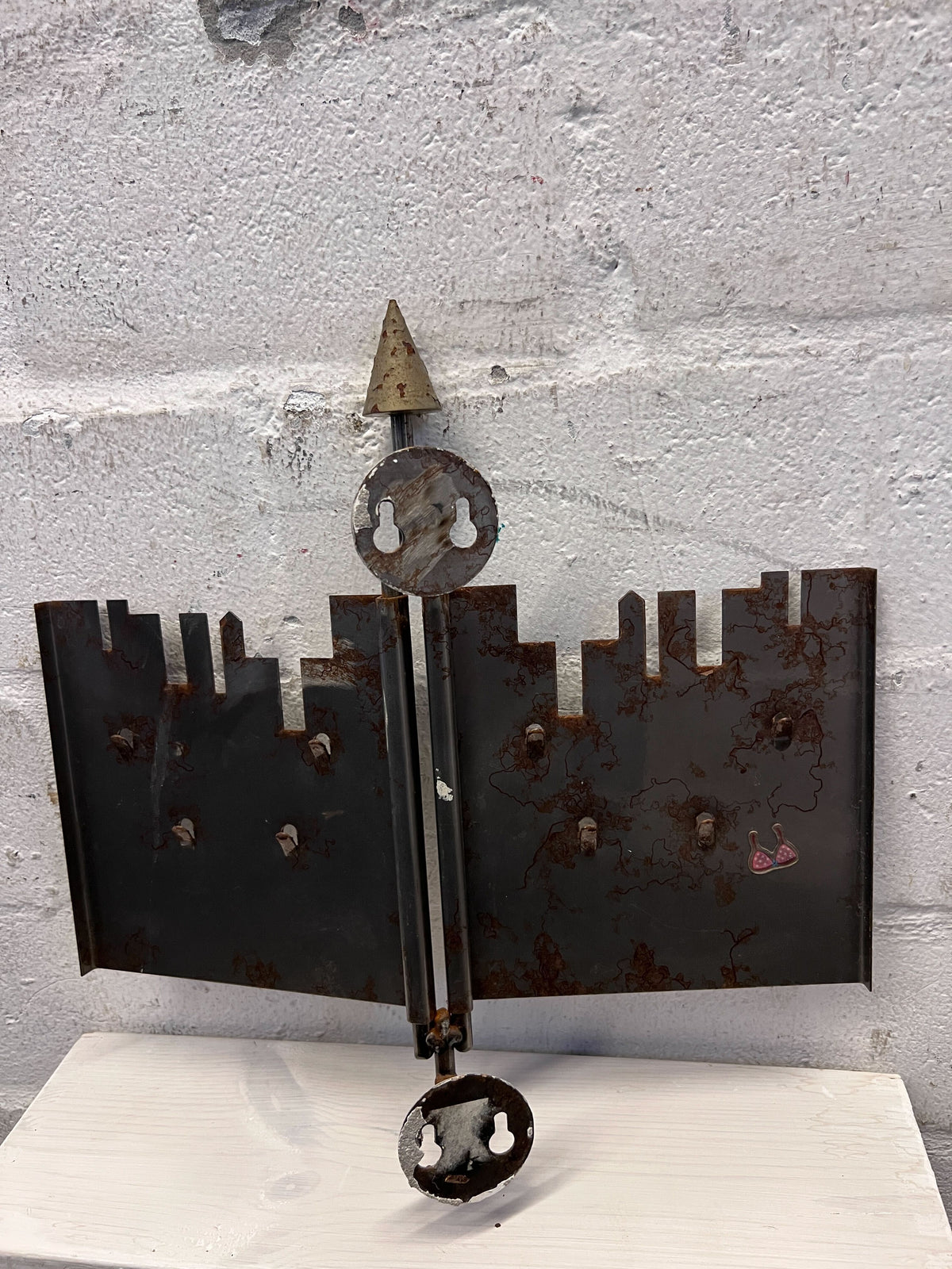 Rustic Metal Castle Decor & Key Holder