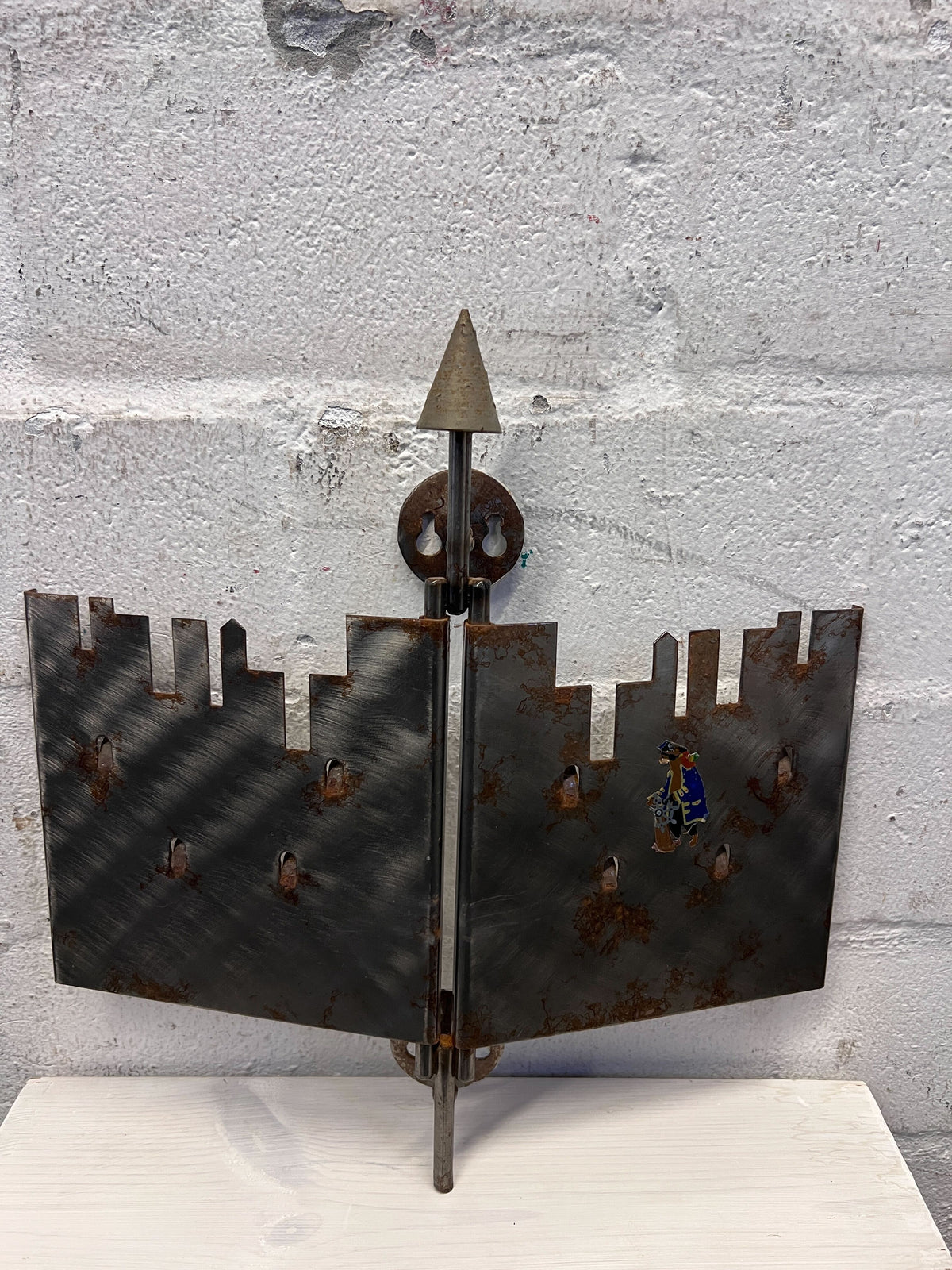 Rustic Metal Castle Decor & Key Holder
