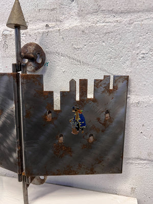 Rustic Metal Castle Decor & Key Holder