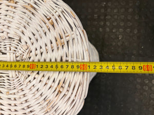 Charming White Wicker Laundry Hamper with Lid