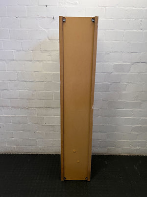 Chic Pink & White Slimline Storage Cabinet with Frosted Glass Door