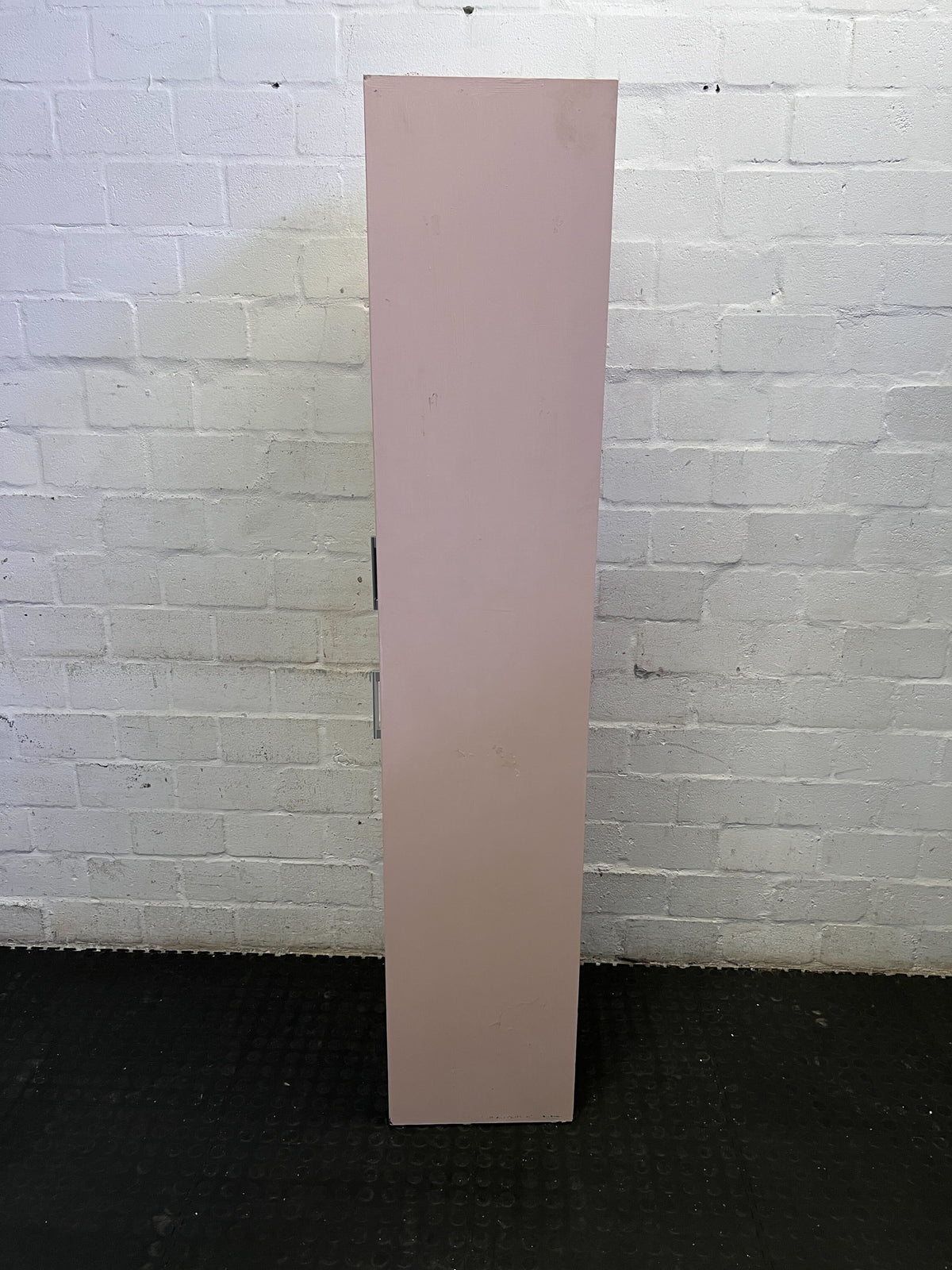 Chic Pink & White Slimline Storage Cabinet with Frosted Glass Door