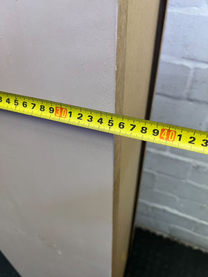 Chic Pink & White Slimline Storage Cabinet with Frosted Glass Door