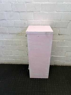 Charming Pink & White 5-Drawer Tallboy Storage Unit