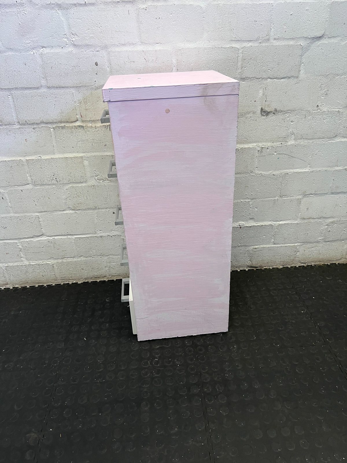 Charming Pink & White 5-Drawer Tallboy Storage Unit