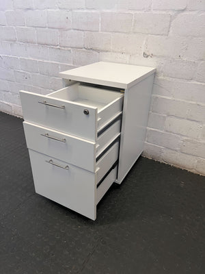 Stylish Grey Mobile Filing Cabinet with Lock