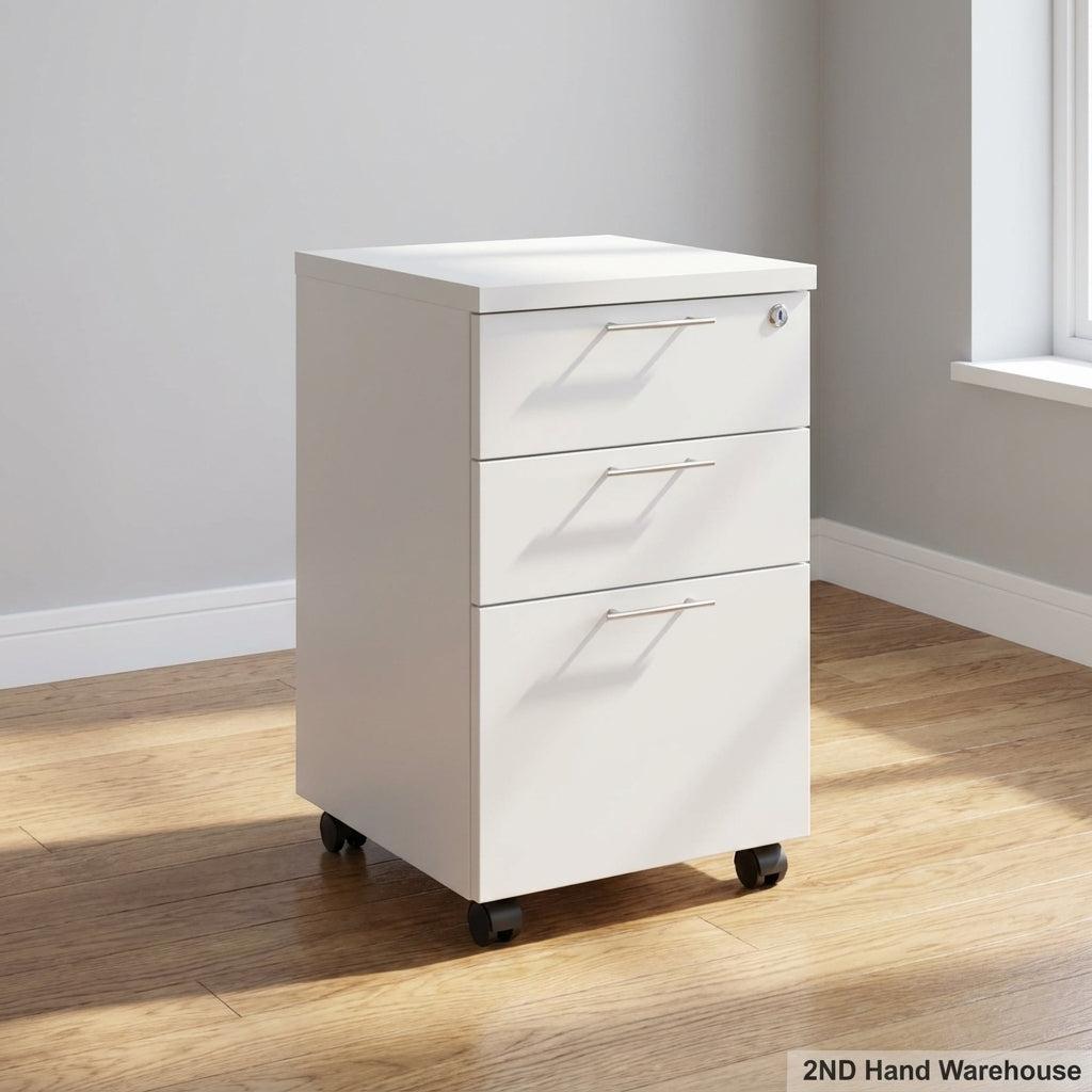 Stylish Grey Mobile Filing Cabinet with Lock