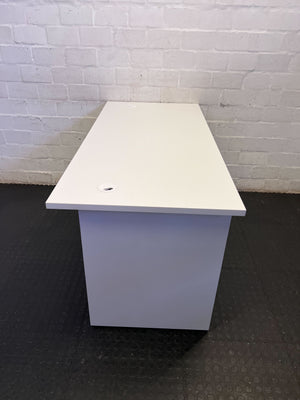 Sleek White Office Desk with Cable Management