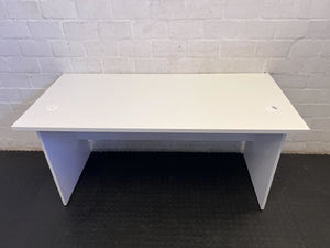 Sleek White Office Desk with Cable Management