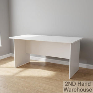 Sleek White Office Desk with Cable Management