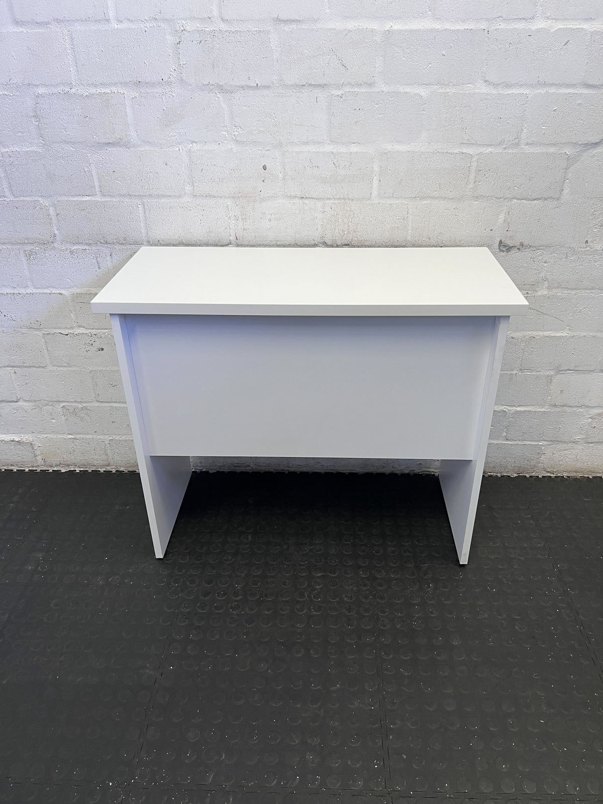 Chic White Minimalist Desk with 2 Drawers