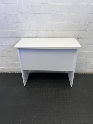 Chic White Minimalist Desk with 2 Drawers