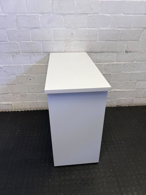 Chic White Minimalist Desk with 2 Drawers