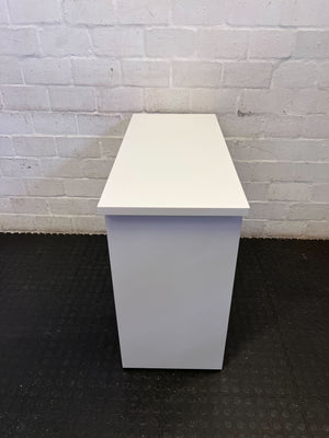 Chic White Minimalist Desk with 2 Drawers