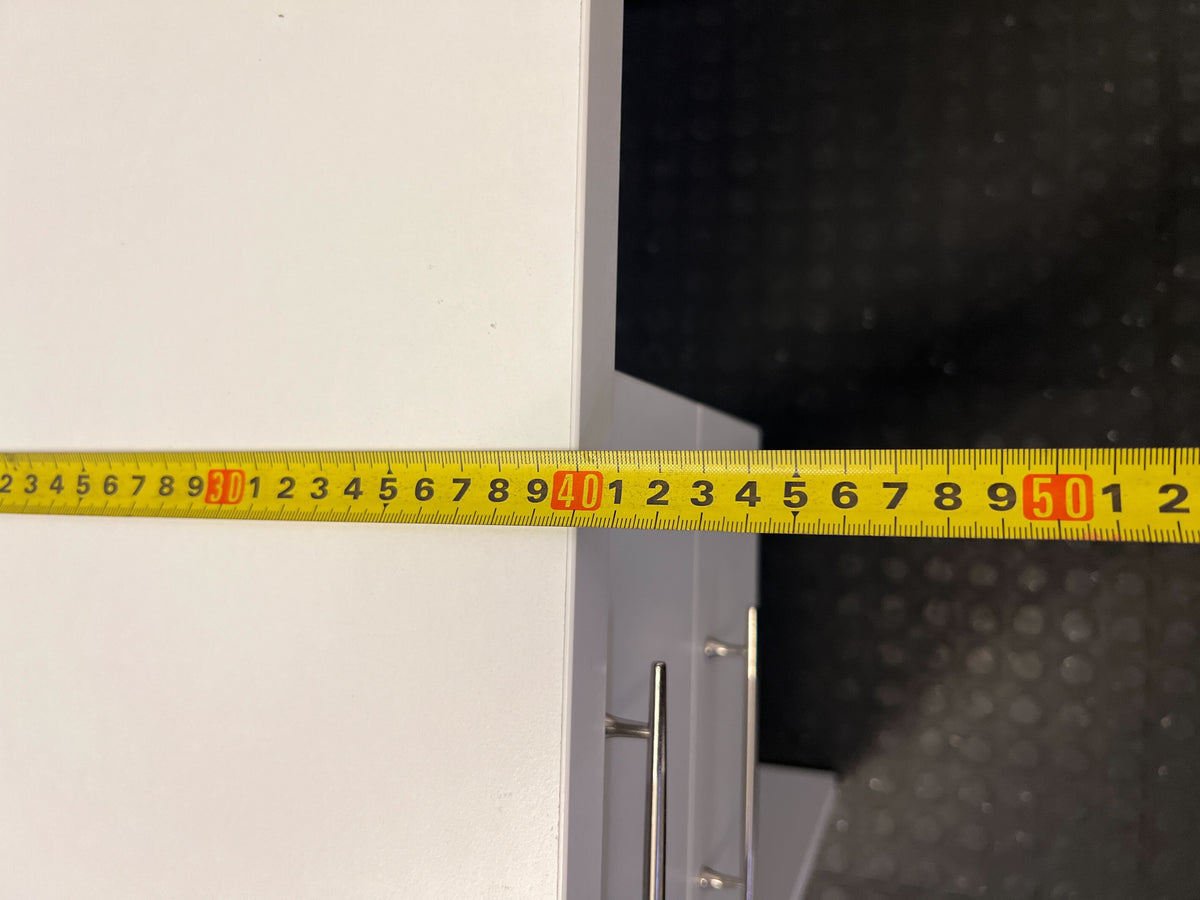 Chic White Minimalist Desk with 2 Drawers