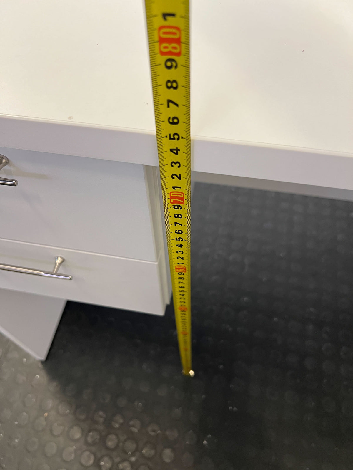 Chic White Minimalist Desk with 2 Drawers