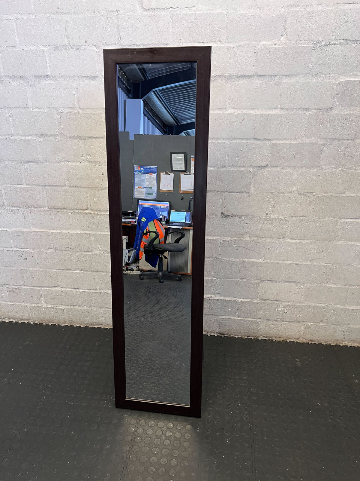 Elegant Dark Wood Full-Length Standing Mirror