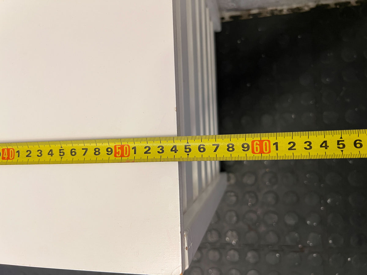 White Slatted Storage Hamper with Lid