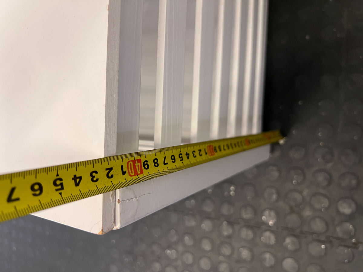 White Slatted Storage Hamper with Lid