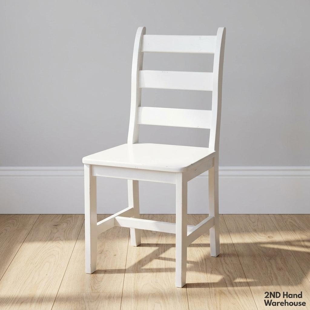 Treehouse White Wooden Ladder Back Chair