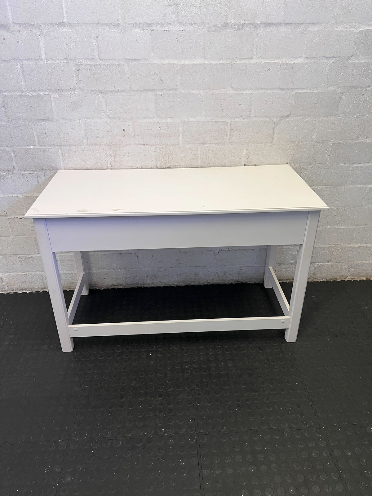 Charming White Desk with Heart Drawer Pulls