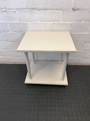 Charming Cream Two-Tier Side Table