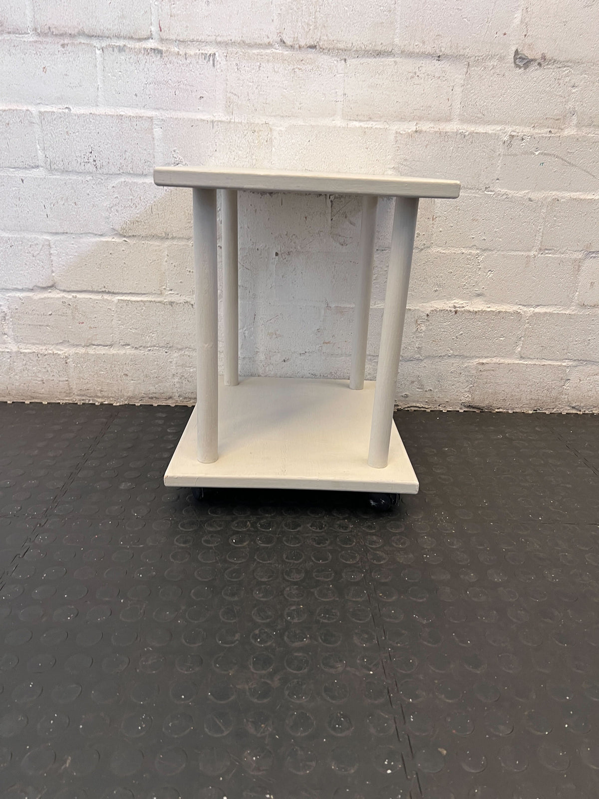 Charming Cream Two-Tier Side Table