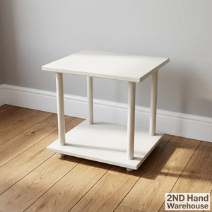 Charming Cream Two-Tier Side Table
