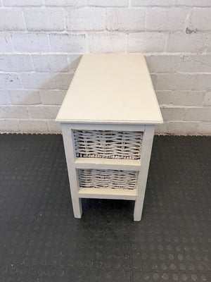 Charming 2-Drawer Wicker Basket Storage Unit