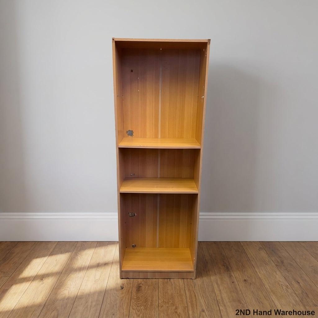 Versatile 3-Tier Light Wood Effect Bookshelf