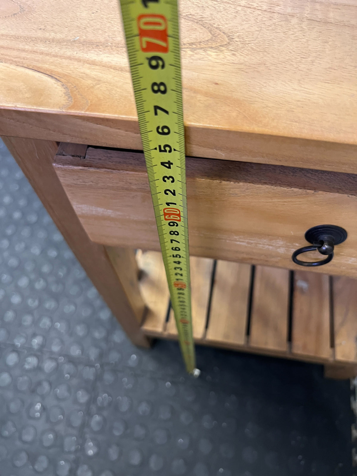 Rustic Wood Bedside Table with Drawer & Shelf