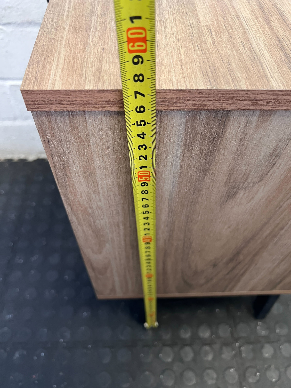 Stylish Grey & Wood Look Two-Drawer Bedside Table