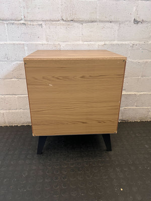 Stylish Grey & Wood Look Two-Drawer Bedside Table